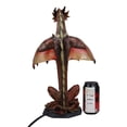 thumbnail image 3 of Altar Drake Dragon Rouge Ember Construction Feu avec Ses Ailes Lampe de Table Statue, 3 of 5