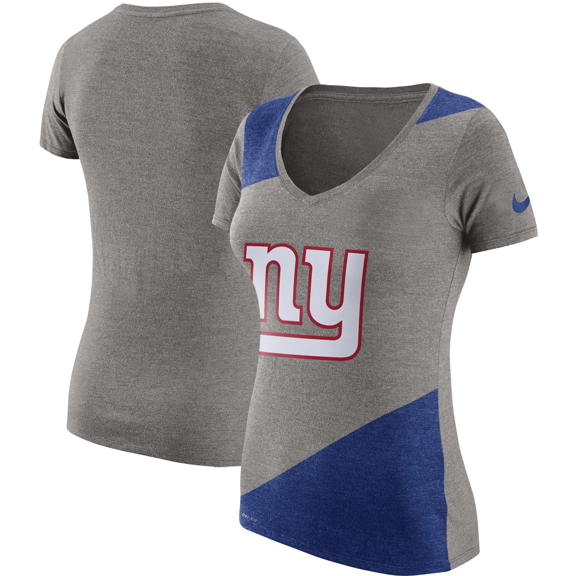New York Giants Nike Women's Performance VNeck TShirt Heathered