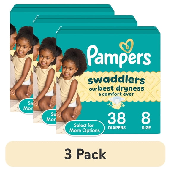 (3 pack) Pampers Swaddlers Diapers, Size S8, 38 Count (Select for More Options)