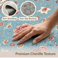thumbnail image 6 of ODIKA 4'x6' Powder Blue Traditional Botanical Washable Area Rug Blooming Garden Leaf Spray Centered Symmetry Petal Motif for Bedroom, Reading Nook, Pet Friendly & Non-Shedding, 6 of 7