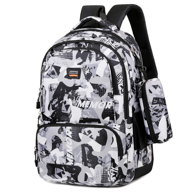 Men's Camouflage Print Backpack Large Capacity Laptop Backpack Perfect for School Work Travel