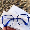 thumbnail image 1 of Men and Women Korean Style Small Frame Metal Frame Eyeglasses Office Glasses Computer Goggles Anti Blue Light Glasses Replaceable Lens Eyeglass BLUE, 1 of 8