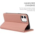 thumbnail image 3 of for iPhone 11 Wallet Case with RFID Blocking Card Slots Holder and Wrist Strap,Flip Folio Magnetic Closure,Kickstand,Genuine Leather Cover Case for iPhone 11 6.1",Pink, 3 of 16