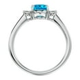 thumbnail image 3 of SuperJeweler 1 1/2 Carat Oval Shape Blue Topaz and Two Diamond Ring In 14 Karat White Gold For Women, 3 of 6