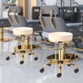 thumbnail image 2 of Silla giratoria Rolling Stool OmySalon Vanity Salon para masajes, color blanco, 2 of 8