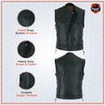 thumbnail image 4 of Daniel Smart S to 12XL Men leather vest Cowhide Motorcycle Leather Vest with Side laces, Without Collar, 4 of 7