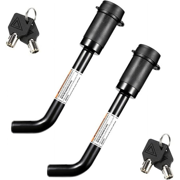 CZC AUTO 2 Pack 5/8" Bent  Trailer Hitch Receiver Lock Hitch Pin Lock Keyed Alike