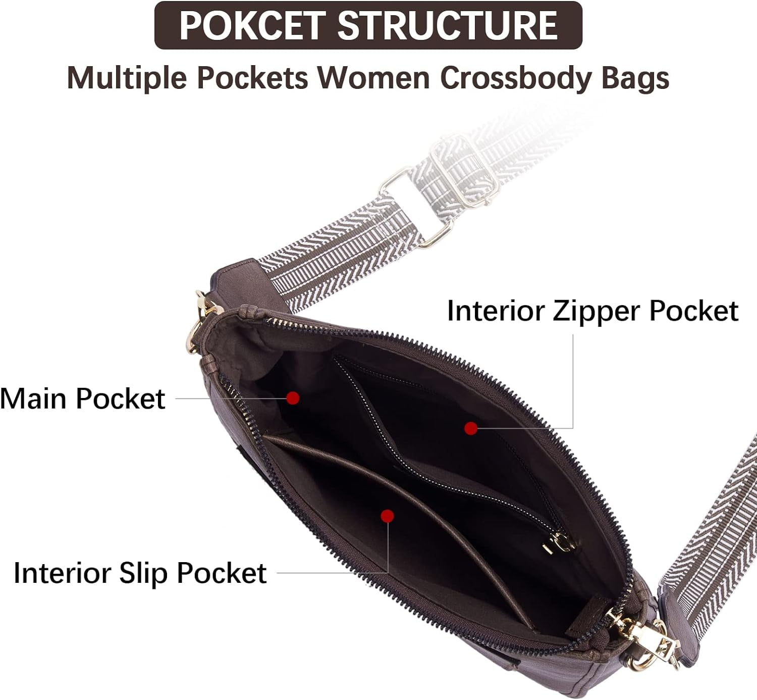 Crossbody Bags for Women Trendy Vegan Leather Hobo Handbags Fashion Shoulder Purse with Adjustable Guitar Strap
