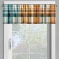 thumbnail image 5 of Ambesonne Autumn Plaid Window Valance, Modern Buffalo Tartan, 42" X 12", Dark Yellow Cadet Blue, 5 of 5