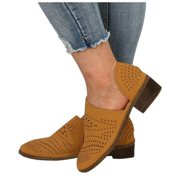 Zshosam Women Single Casual Shoes Hollow-out Low Heel Cutout