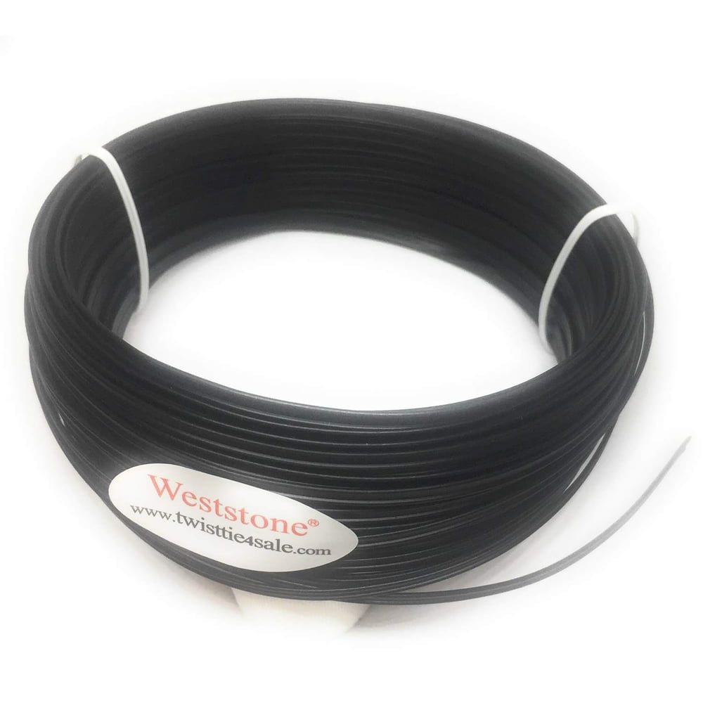 Weststone 65FT Plastic BLACK Heavy Duty Double Wire Twist tie Spool