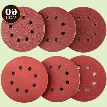 125mm Sanding Discs, 60PCS, Fits Makita, Bosch, Dewalt, Ryobi, Vonhaus Random Orbit Sander