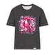 thumbnail image 4 of Mujeres Pantalones Cortos de Verano Flor Impresión Cuello Redondo Manga Corta Superior, Casual, 4 of 4