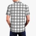 thumbnail image 2 of Polo Shirts for Men, Gray Checkboard Cuteness Casual Mens Polo Shirts Short Sleeve Button Down Classic Mens Golf Polo Shirts, 2 of 7