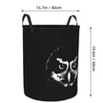 thumbnail image 3 of DouZhe Waterproof Collapsible Large Laundry Baskets, Black Owl Bird Animal Prints Circular Hamper with Handles, 3 of 6