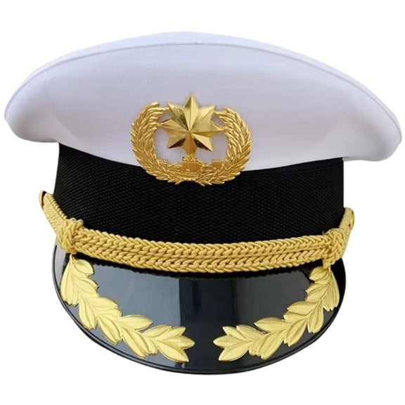 Jiibva Adult Captain's Hat Boating Sailor Navy Marines Accessory for Halloween Masquerade Party