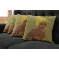 thumbnail image 5 of Ambesonne African Throw Pillow Cover 4 Pack, Fashion Lady with Earrings, 16", Multicolor, 5 of 5