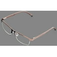 thumbnail image 5 of Men Premium Optical Frame Wide Large Head Reading Glasses Half Rim Metal - Clear Lens Reader DRM01 149MM +3.25, 5 of 5