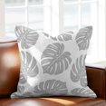 thumbnail image 5 of Throw Pillow Covers 18x18 Inch, Gray Monstera Leaf Decorative Pillow Cases for Couch Sofa Bed, Tropical Plant Foliage Botanical Boho Cotton Linen Square Home Decor Pillowcases with Hidden Zipper, 5 of 9