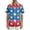 Deep Red, variant on Men's Glitter Star & Stripe American Flag Hawaiian Shirt - 4-Way Stretch Short Sleeve Patriotic Button Down Red L