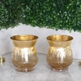 thumbnail image 5 of BalsaCircle 2 Pieces 6" Gold Crackle Glass Candle Holders Vases Reception Party Decorations, 5 of 6