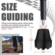 SupreGear 11mm Rubber Trekking Pole Tips, 4-Pack Walking Stick End Caps Replacement for Hiking & Trekking