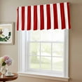 thumbnail image 6 of 2 Pack Red and Valance for Window White Striped Geometric Kitchen Valance Rod Pocket Short Curtain Topper Decorative Window Treatment for Living Room Bedroom 42"x12", 6 of 8