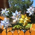thumbnail image 3 of OIUR Reflective Pinwheels with Stakes Bird Repellent Wind Spinner Scare Birds Animals Away Multicolor Glittery Pinwheels for Garden Yard Lawn Porch Decorations, 3 of 7
