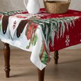 thumbnail image 4 of Red Wooden Gnomes Christmas Table Cloth Waterproof Tablecloths, Xmas Tree Snowflakes Winter Tablecloth Dining Table Cover for Kitchen Party Tabletop Outdoor, Square Tablecloth 60x60 Inch, 4 of 9