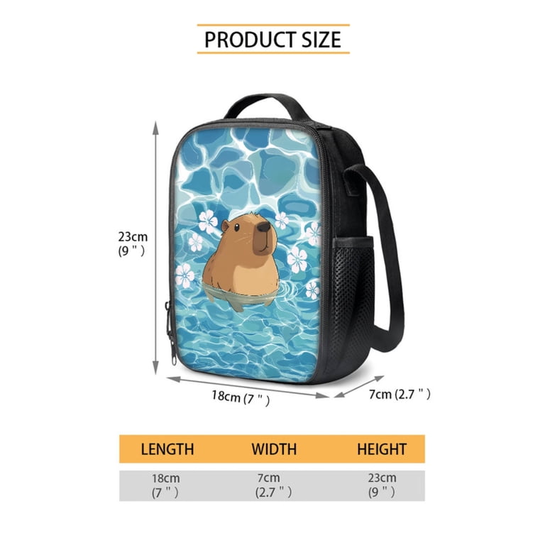 ZUXONGSY Capybara Water Wave Cherry Blossom Print Backpack with