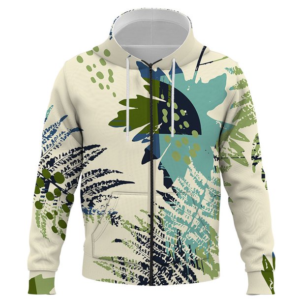 Sudadera con capucha y cremallera de primavera y otoño con hojas de jungla para hombres, mujeres y niños, sudaderas con estampado 3D, ropa de calle, jersey para niños, camisetas para niños