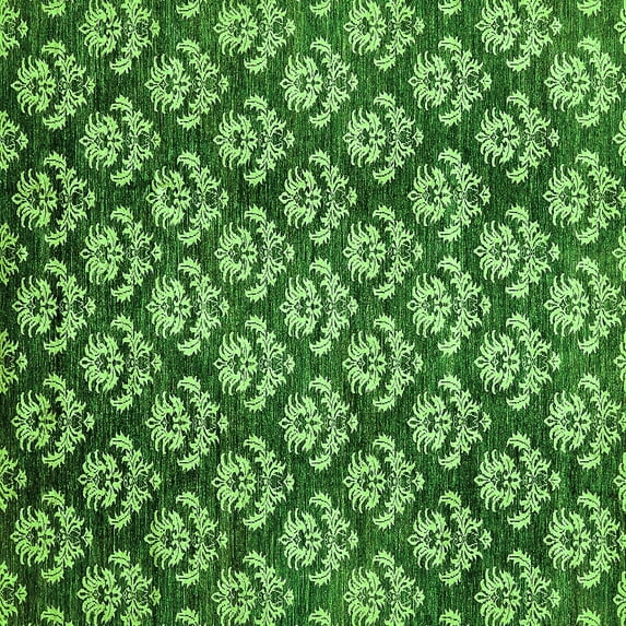 Ahgly Company Indoor Square Abstract Green Modern Area Rugs, 4' Square