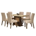 thumbnail image 1 of Juego de Comedor Madesa Patricia Mesa con Tablero de Vidrio y 6 Sillas Marrón/Crema/Imperial, 1 of 5