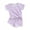 Purple, variant on Baby Tollder Girl Summer Set, 6 12 18 24M 3T Round Neck Short Sleeve Contrast Trim Tops + Elastic Waist Shorts with Pocket 2 Piece Outfits