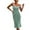 Mint Green, variant on Sundresses for Women 2025 Trendy Casual Wrap Midi Dress Solid Peplum Dress U Neck Sleeveless Shift Dress for Women's Wrinkle-Free Party Dress Black L