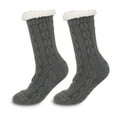 thumbnail image 4 of OVBMPZD Wool Socks for Girls Fuzzy Gray Thermal Crew Winter Fall Socks Womens Running Socks, 4 of 4