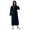 Navy, variant on FNFYFH Mens Womens Long Plush Robe Soft Fleece Jacquard Robes Cozy Warm Hooded Housecoat Belted Spa Bathrobe with Pockets