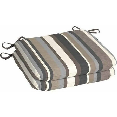 Mainstays Outdoor Patio Seat Pad, Set of 2, Grey Stripe - Walmart.com