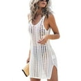 thumbnail image 3 of Sexy Hollow Out Beach Dress Women V Neck Sleeveless Crochet Swimsuit Cover Up Vestidos Female Bathing Suit for Holiday Wear, 3 of 7