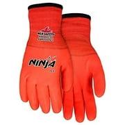 MCR Safety Ninja Ice N9690FCO Hi-Visibility Work Gloves 15 Gauge Orange Nylon HPT Fully Coated