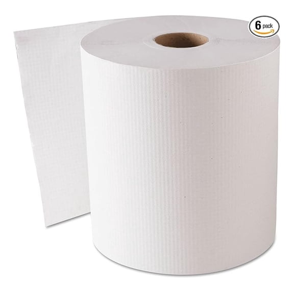 CONSUMER 1820 Hardwound Roll Towels, 1-Ply, White, 8" x 800ft, 6 Rolls/Carton