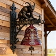 thumbnail image 6 of Krampus Doorbell Vintage Resin Wall Mounted - Halloween and Christmas Holiday Decor for Front Door Porch, Gothic Farmhouse Outdoor Decoration with "Be Good Or Be Gone" Sign (1 Count), 6 of 8