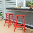 thumbnail image 2 of Florence Outdoor 29" HDPE Plastic Saddle Seat Barstool Red (Set of 2), 2 of 7
