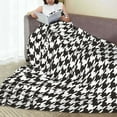 thumbnail image 6 of Salouo Houndstooth Black And White Print Bed Blankets,Flannel Blanket Comfortable Air Conditioning Blanket Lightweight Blanket for Sofa Bed Travel & Couch -40"x30", 6 of 8