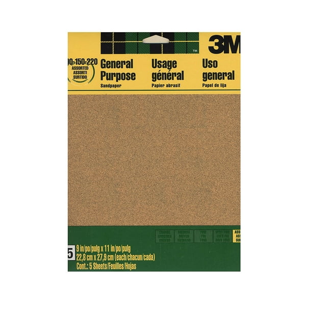Sandpaper 9 in. x 11 in., assorted grit (pack of 6)