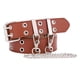 thumbnail image 2 of Cinturón de Cuero Zulema con Cadenas Hebilla Doble Ojal para Mujer Marrón, 2 of 7