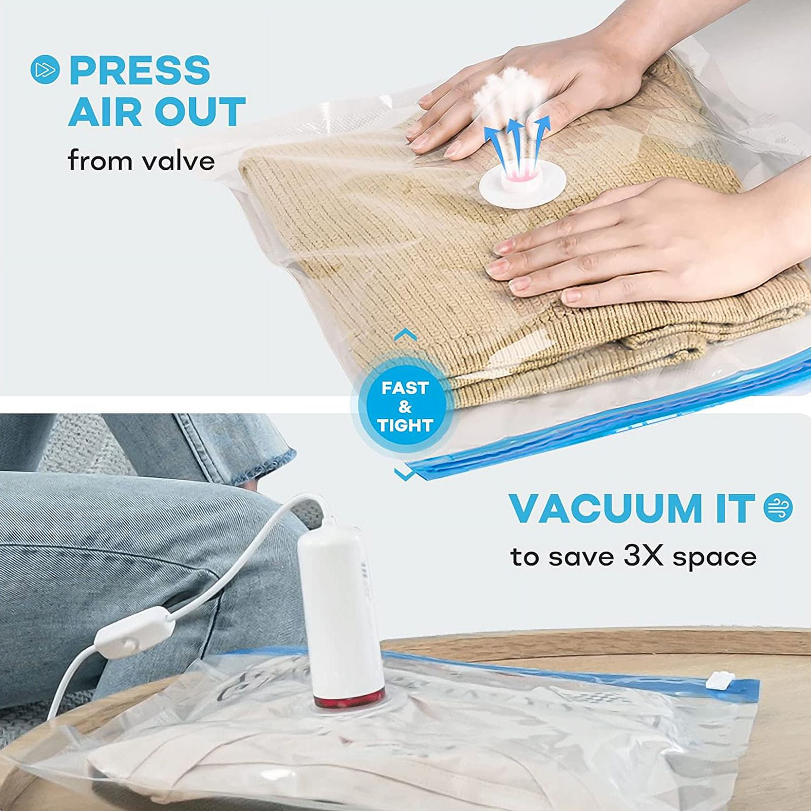 Conjunto de piezas, Bolsas de Almacenamiento al Vacío para