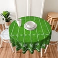 thumbnail image 3 of American Football Field Tablecloth Round Green Sport Theme Table Cloths Circular Table Cover Reusable Waterproof and Washable Wipeable Polyester Tabletop for Dining Kitchen Party Decor 60 Inch, 3 of 6