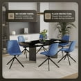 thumbnail image 5 of LeisureMod Markley Modern Dining Chair – Leather Upholstered, 360° Swivel, Ergonomic Design, Powder-Coated Iron Legs – Ideal for Home, Kitchen, Restaurants, and Cafes in Blue, 5 of 13