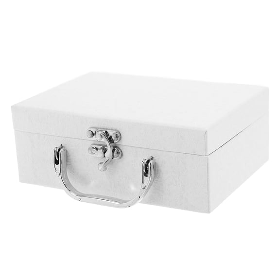 Minkissy Rectangular Paper Suitcase White Storage Organization Various Occasions 1Pcs